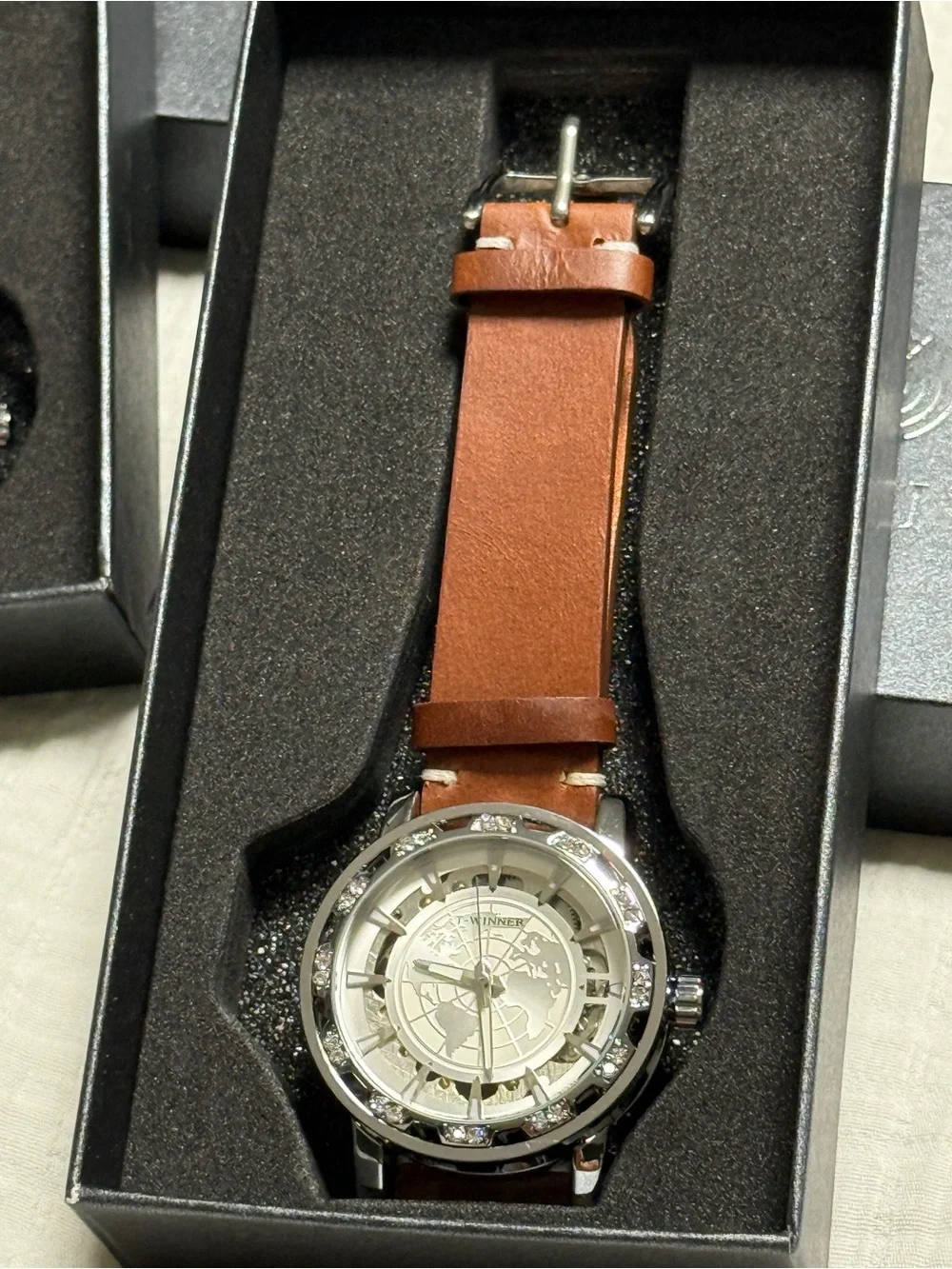 Men's Leather Strap Watch - Black & Brown Options